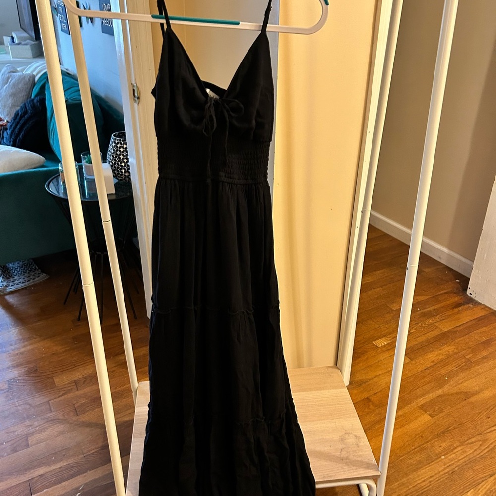Hollister Black Maxi Dress with Spaghetti Straps